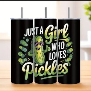 Pickle Lover 20 Oz Tumbler with Straw
